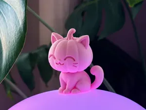 Cute Pumpkin Cat - halloween kitty decor