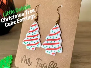 LIttle Debbie Christmas Tree Cake Earrings