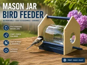 Mason Jar Bird Feeder – 3D Printable Garden Feeder
