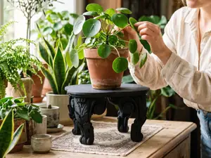 Baroque Plant Stand - The Ebony Pedestal Art