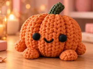 Knitted Pumpkin - Cozy Autumn Halloween Decor