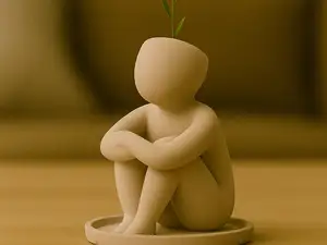 Hand on Chin Planter – Creative Face Pot