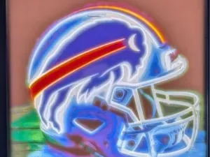 Buffalo Bills Neon Helmet Litho