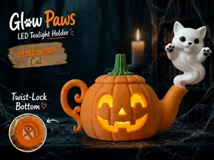 Cat Glowpaws Tea Light Holder Teapot