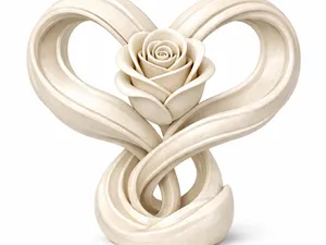 Infinity Heart Rose – Elegant Valentine Sculpture