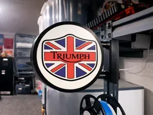 Triumph Pub Sign – 2-Sided 3D Printed Garage