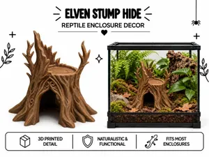Elven Stump Hide – Fantasy Woodland Reptile Decor