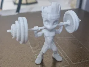 groot con bilancere da palestra