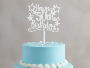 Topo de Bolo “Happy 50th Birthday”
