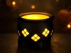 Hexenkessel Halloween Windlicht LED Teelichthalter