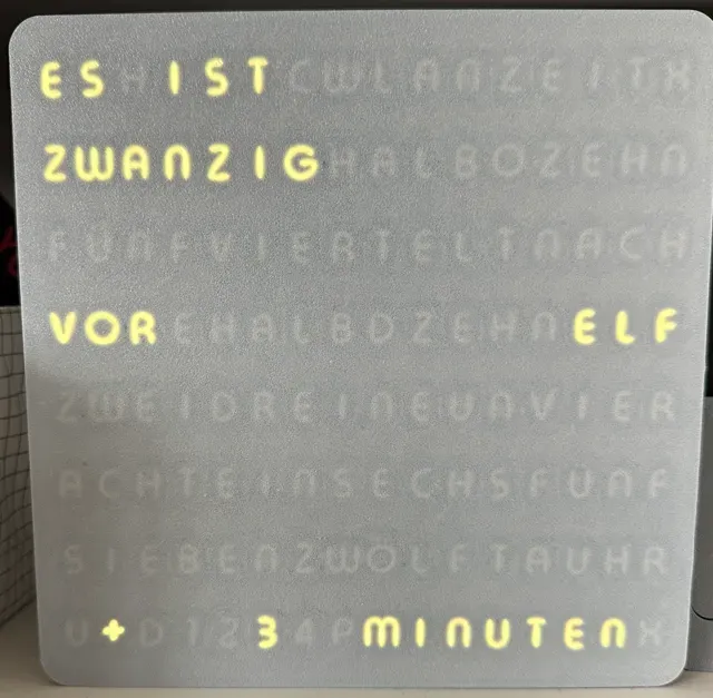 Wordclock Wortuhr german+english, RGB 16x16 Matrix