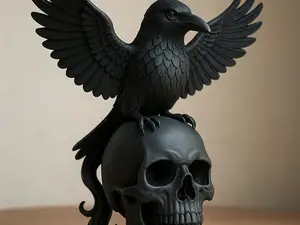 crane et corbeau ange de la mort