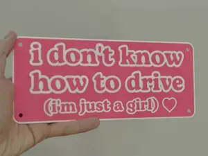 Car sign "i don't know how to drive"