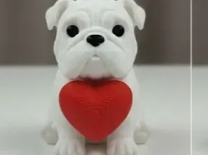 Cute Buldog Dog with Heart (Valentine's Gift)