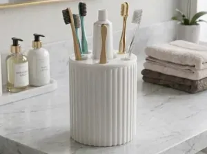 Porta Escovas de Dente Canelado Premium