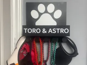 Custom Pet Leash Organizer with Shelf