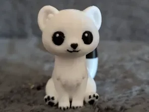 Cute Sitting Ermine Figure