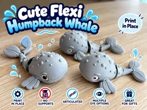 Cute Flexi Humpback Whale – Print-in-Place