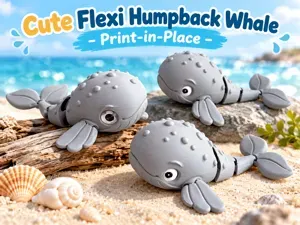 Cute Flexi Humpback Whale – Print-in-Place