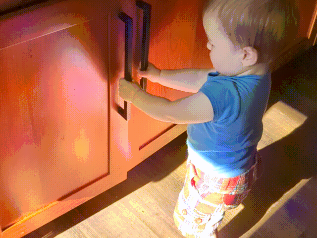 Command strip child door lock print in place