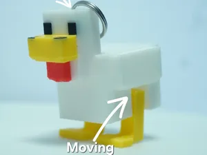 Minecraft Chicken Keychain