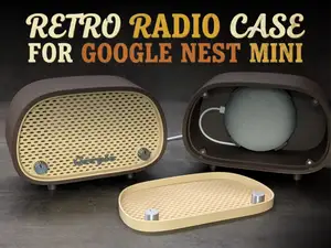 Retro radio case for Google Nest Mini