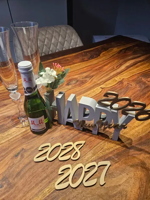 Silvester 2027, Tisch Neujahr, Happy New Year — Image 7 of 7