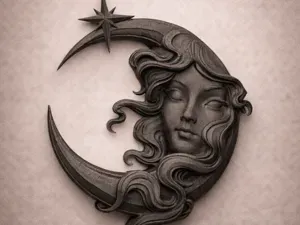 Décoration murale femme lune