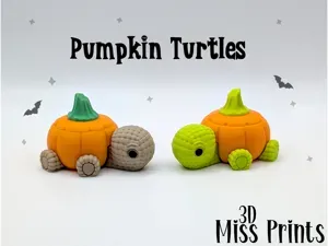 Little Knitted Pumpkin Turtles