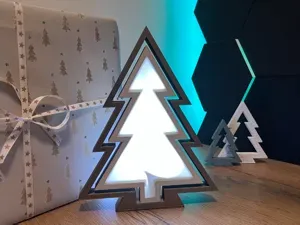 Moderner LED Baum als 3D Druck Deko Leuchte