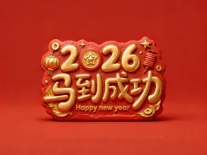 马到成功-2026马年新年祝福中国新年农历马年-春节好运招福字-儿童涂色玩具