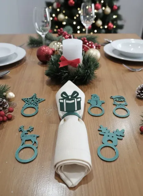 Christmas Napkin Rings Set – Festive Table Decor — Image 2 of 6