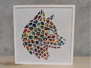 Pochoir Tête de chien - boîte à crottes de purge