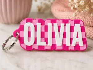 Checkered Name Tag - Olivia