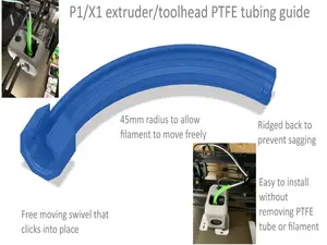 Extruder / toolhead PTFE guide for Bambu P1+2/ X1