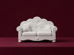 Dollhouse Miniature Sofa 3D Model
