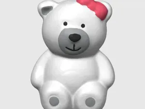 Cute Multi-Color Teddy Bear with Bow (AMS)
