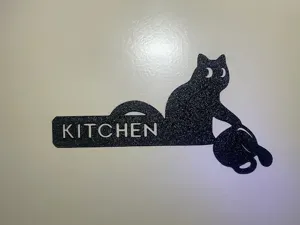 Door sign square - door frame kitchen cheeky cat