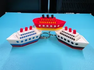 Cruise ship fidget clicker keychain