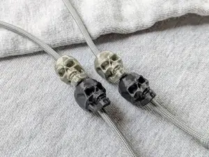Low Poly Skull Drawstring Beads
