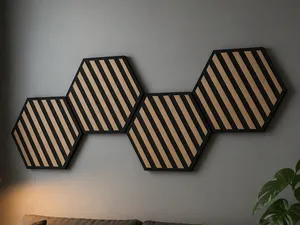 Moderne Hexagon Wanddekoration – Streifen Design