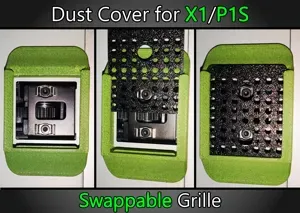 X1C/P1 Rear Stepper Motor Cover w/ Swappable Grill