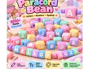 Parametric Paracord Letter Beads A-Z Chunky