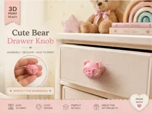 Cute Bear Glasses Drawer Knob