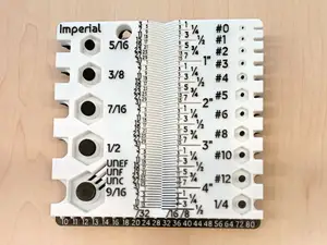 Imperial Bolt Nut Pitch Measuring Gauge #0 - 9/16