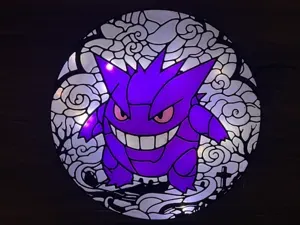 Gengar Pokemon Stained Glass Lightbox & Suncatcher