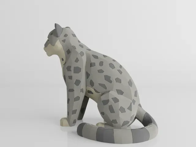 Low Poly Snow Leopard — Image 4 of 6