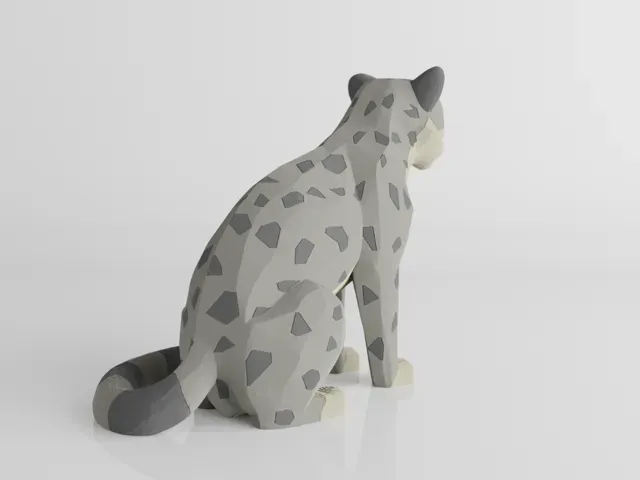 Low Poly Snow Leopard — Image 3 of 6