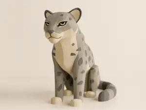Low Poly Snow Leopard