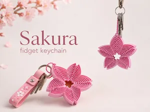 Sakura Fidget Keychain